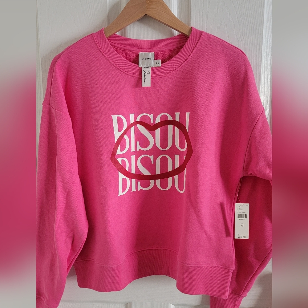 NWT 💋 💋 Bisou Bisou Sweatshirt by Jordan Nickson, size XS - Picture 10 of 13